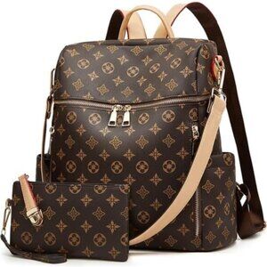 NEW Backpack Convertible with Purse 2 Piece Brown